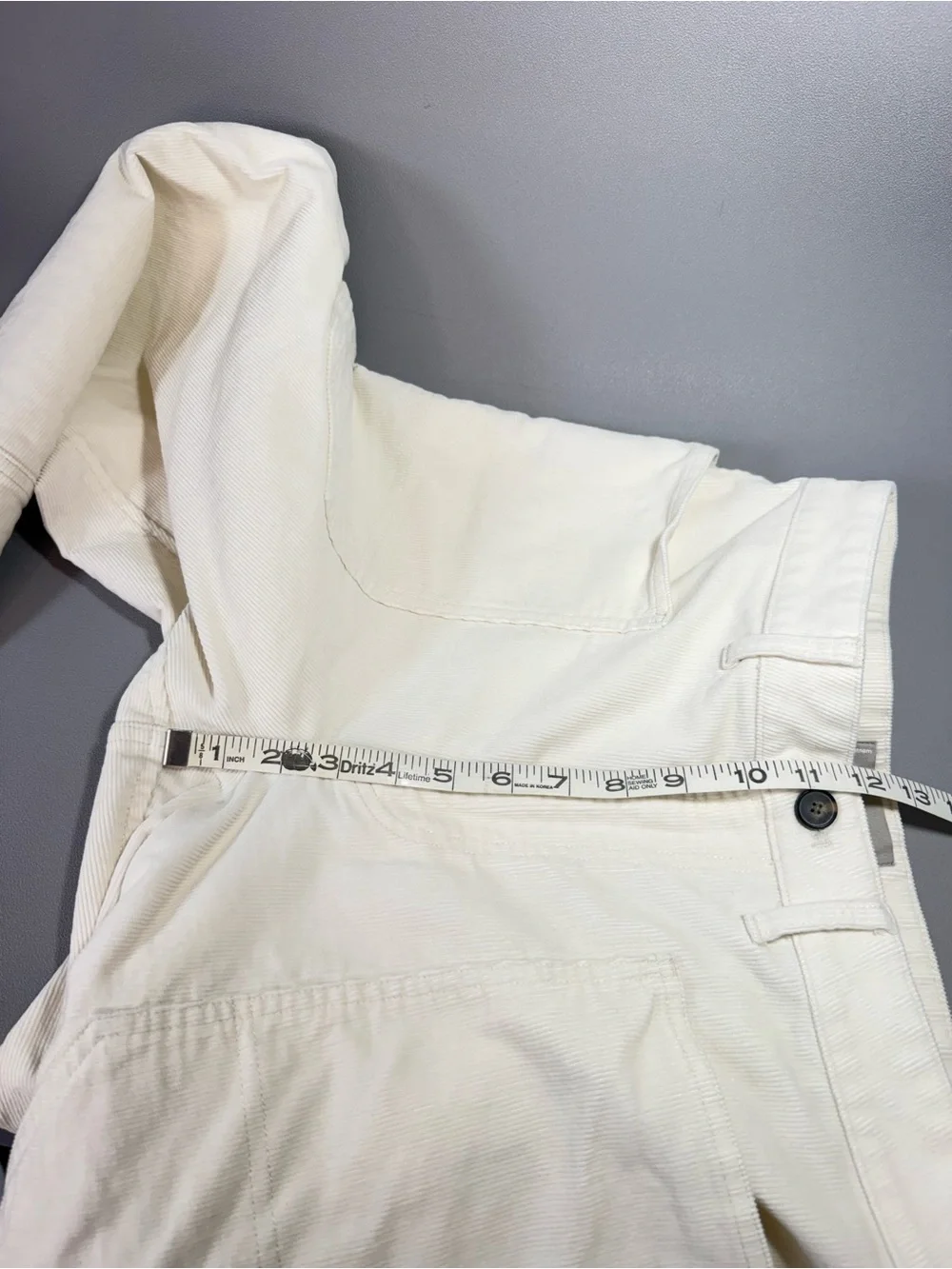 Everlane Way High Cream Corduroy Gardner Wide-Leg Pants